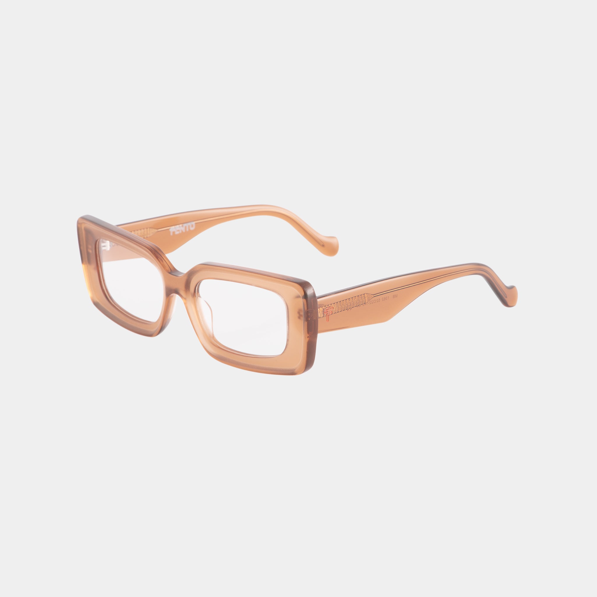 Fento Cameron – gafas de acetato café translucido con silueta cuadrada y marcada.

