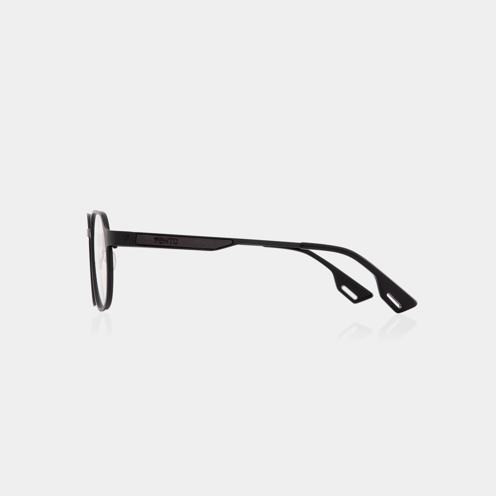  Freeport de Fento – gafas negras de acero con silueta minimalista y contundente. Diseñadas en Medellín. Envíos en Colombia. Compra online.