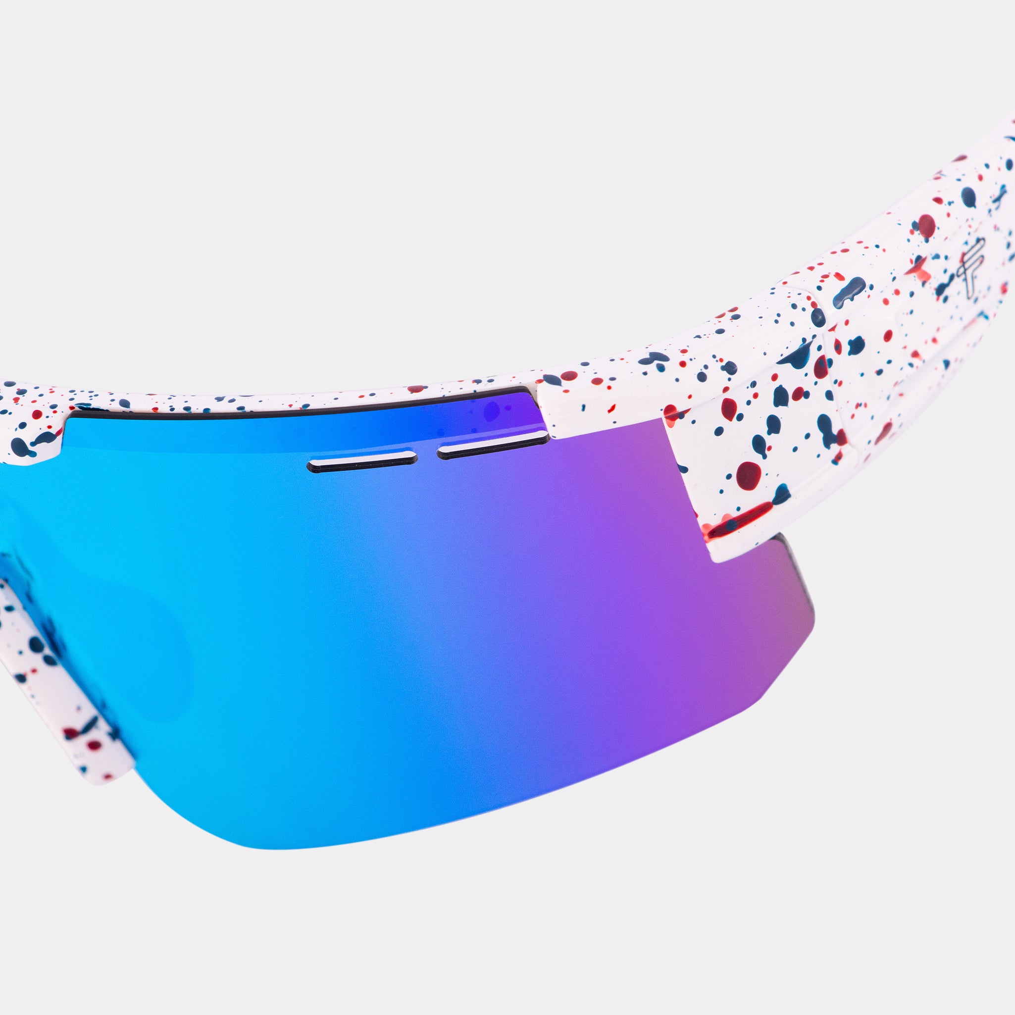 Montura Nitro deportiva – gafas blancas con detalles azules en material TR90