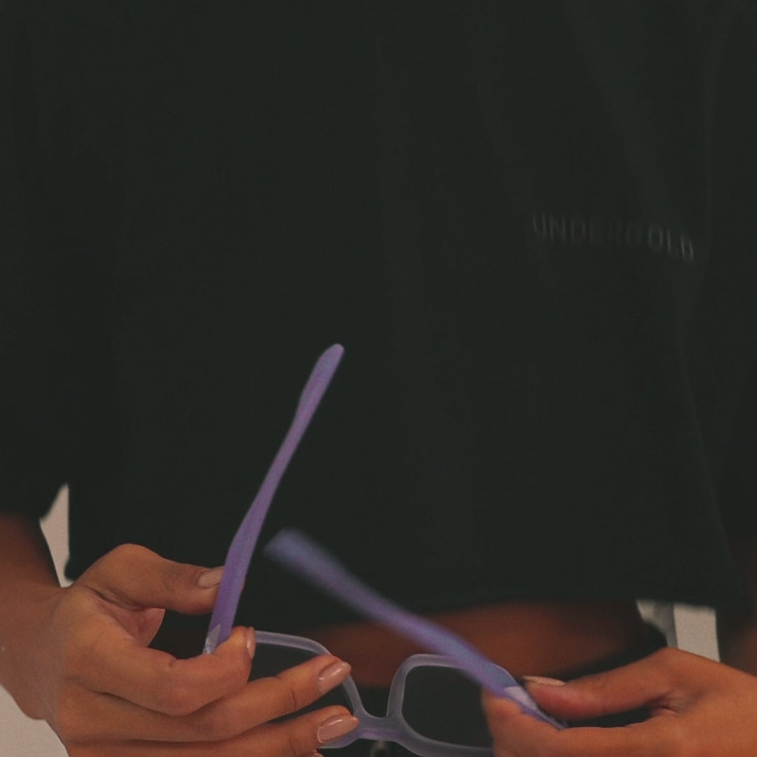 Gafas de sol New Bilbao – estilo único en acetato morado, diseño vanguardista de Fento