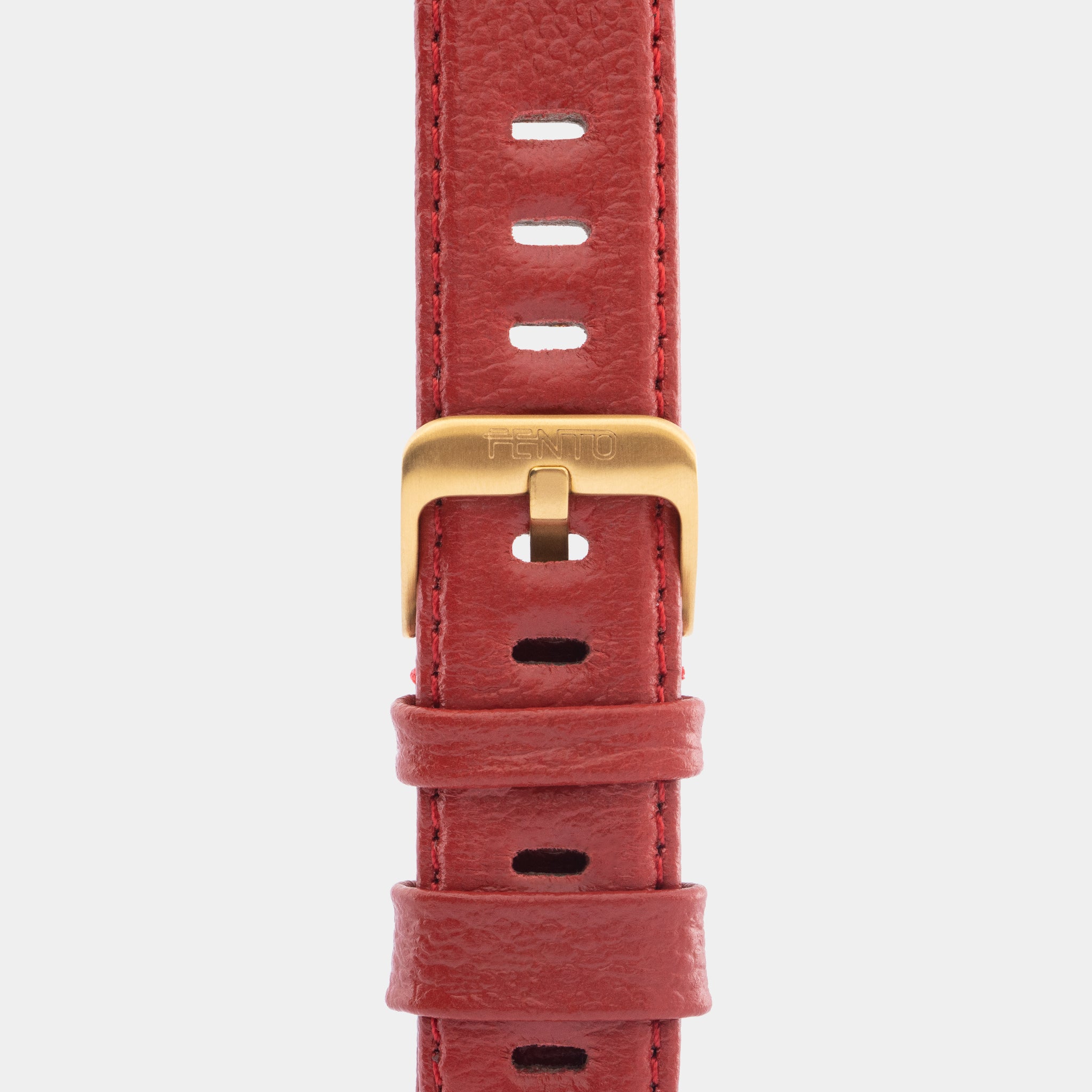 Reloj Foster café con correa roja – combinación de madera y cuero para ella