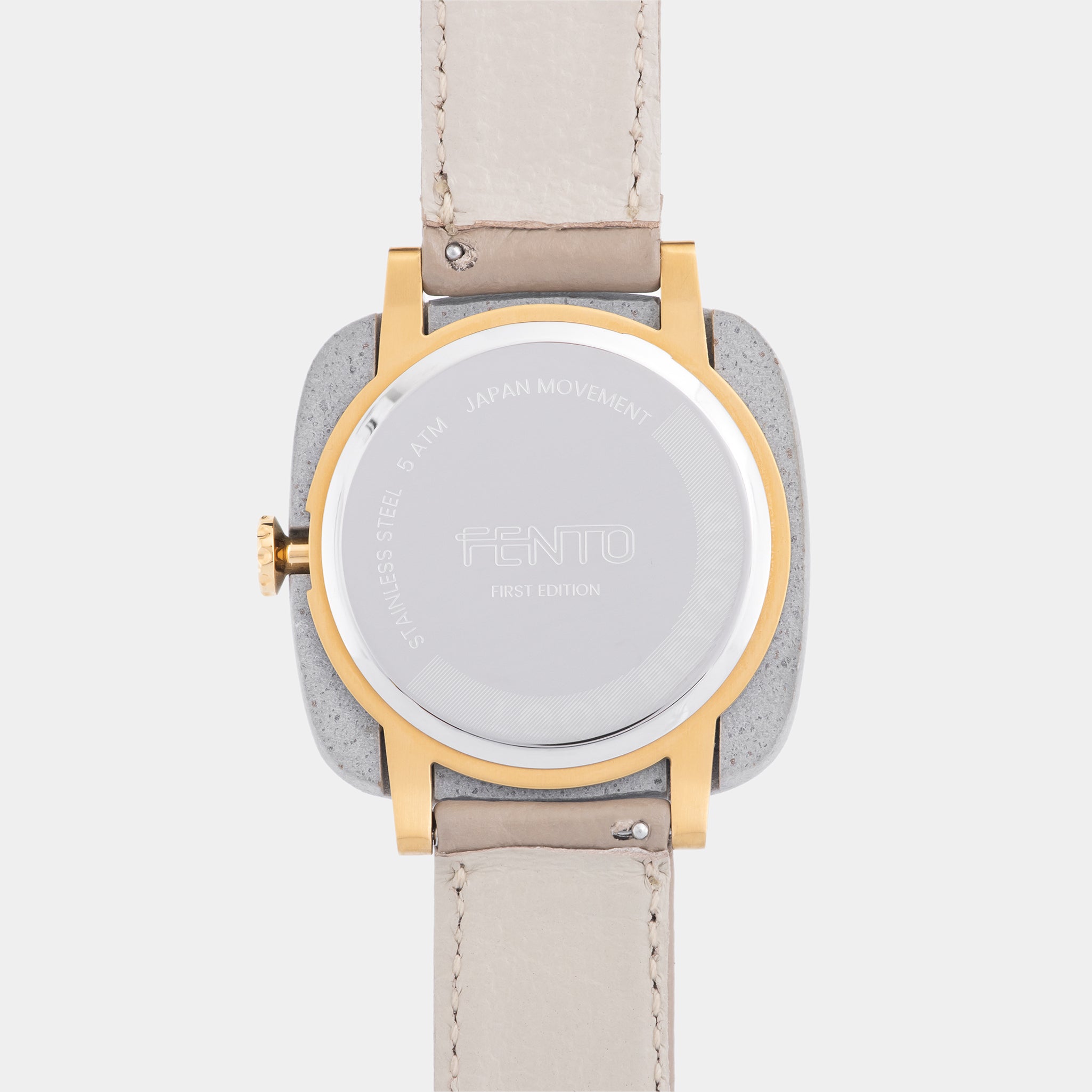 Reloj Foster Taupe – diseño minimalista en concreto gris con detalles dorados