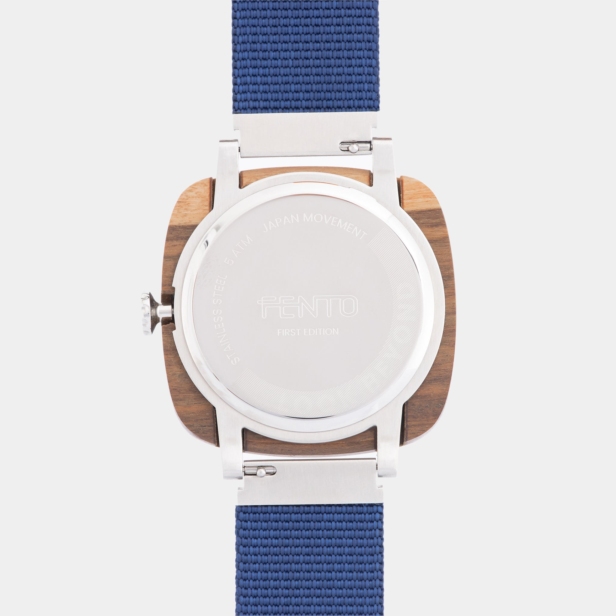 Reloj Foster navy blue – caja de madera con detalles plateados