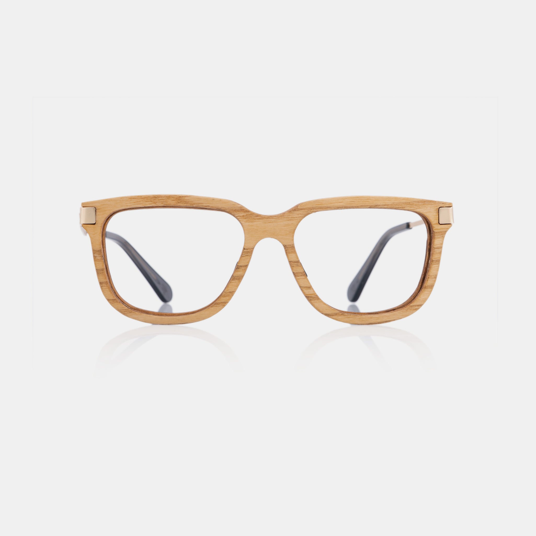 Gafas Specta Wood en madera color Ash Gold con diseño elegante